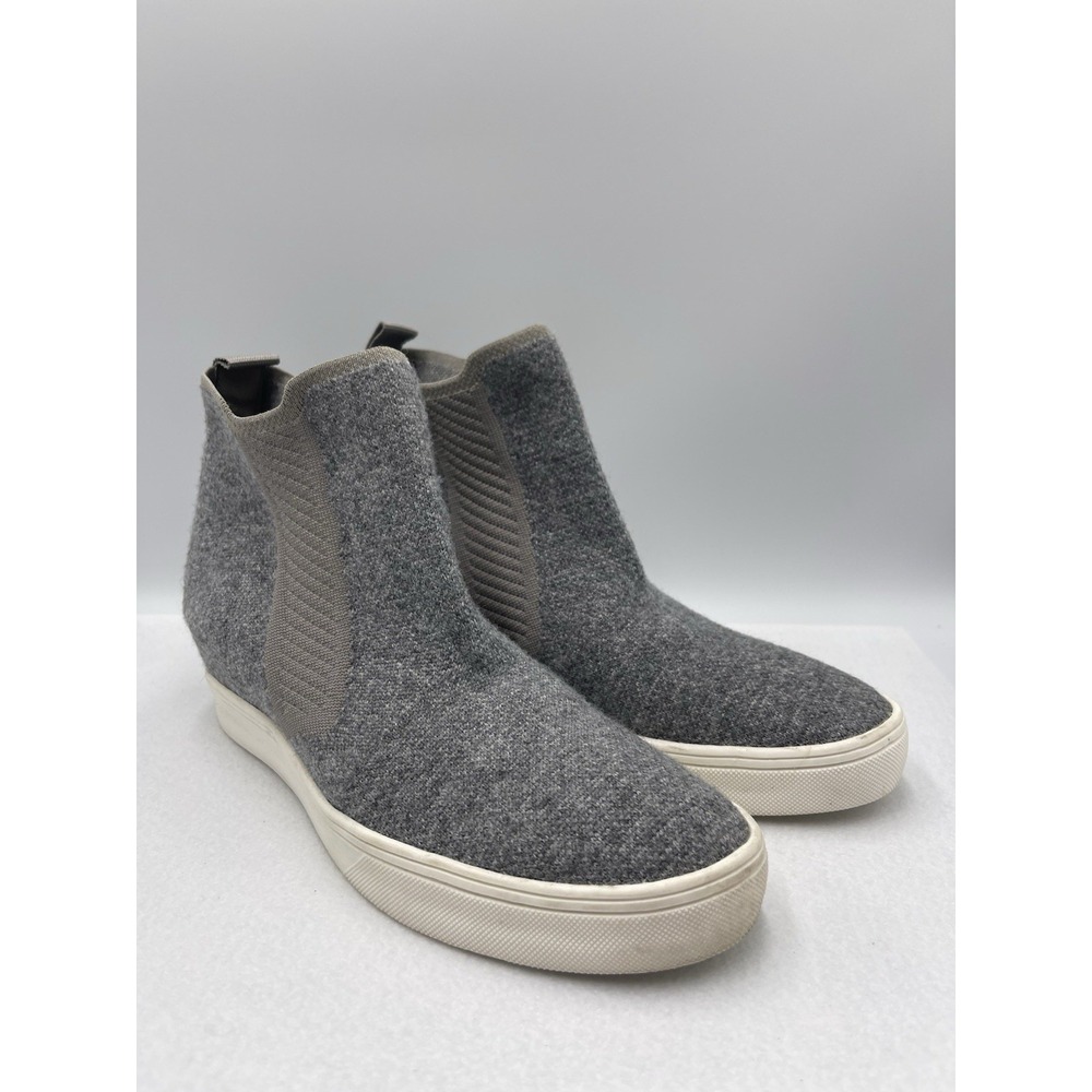 MIA‎ Womens Grey Knit Slip On Wedge  Sneakers 8.5